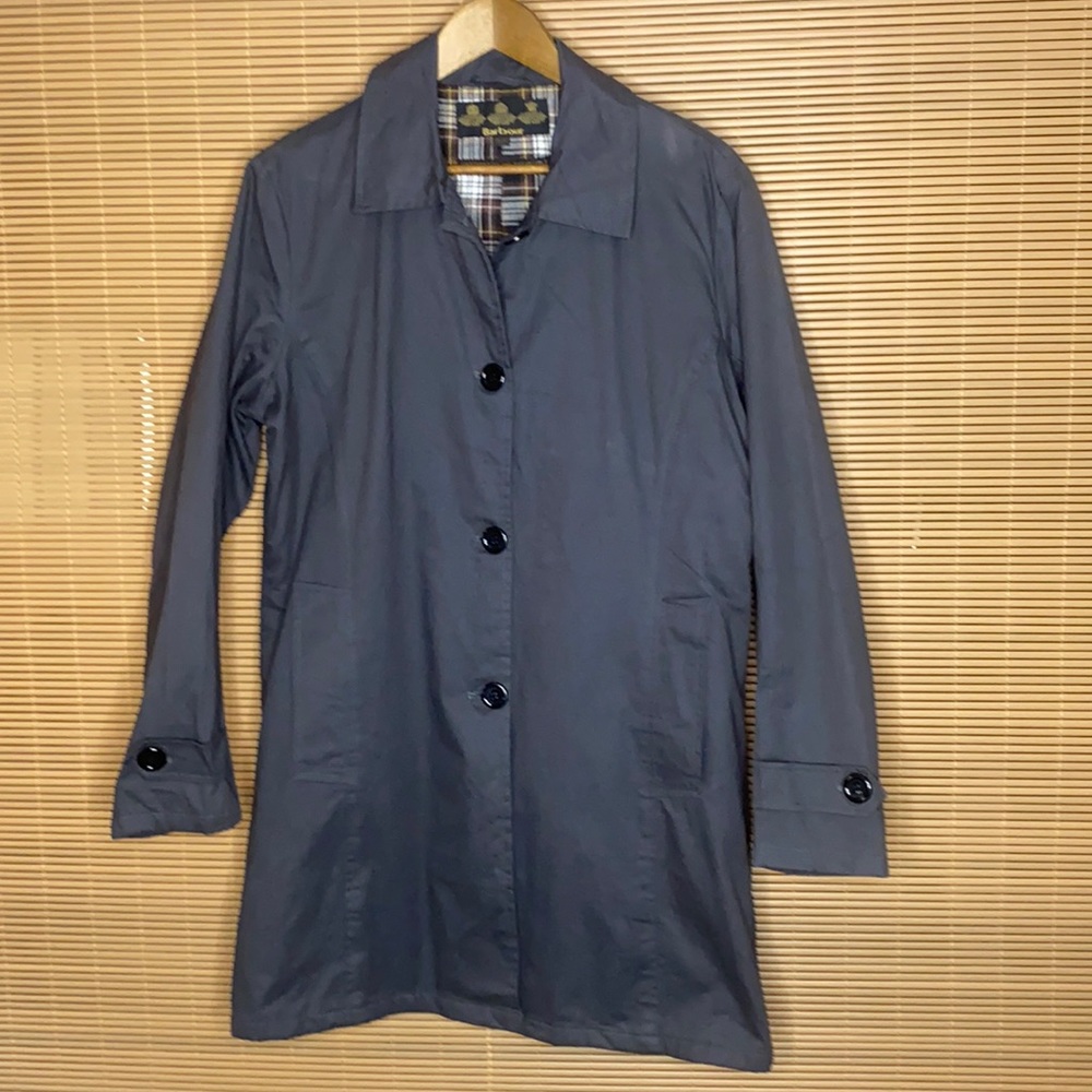 Barbour waterproof coat, classic plaid lining